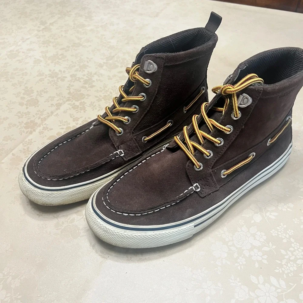 Sperry Top-Sider Mens Bahama Waterproof Suede Boat Shoe Boots Brown STS22635 7.5